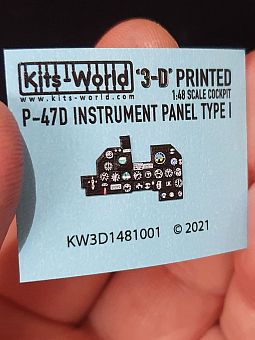 Kitsworld 1:48 3D Instrument Panels P-47D Thunderbolt KW3D1481001 3D Full colour Instrument Panels P-47D Thunderbolt Type I 
